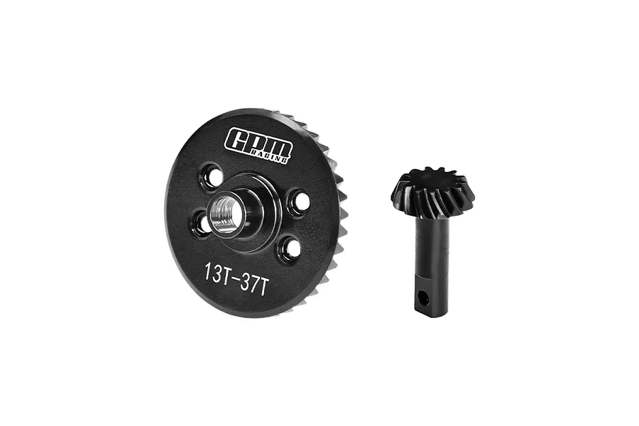 GPM Steel 13T/37T Front Spiral-Cut Differential Gear Set - Black image 126982