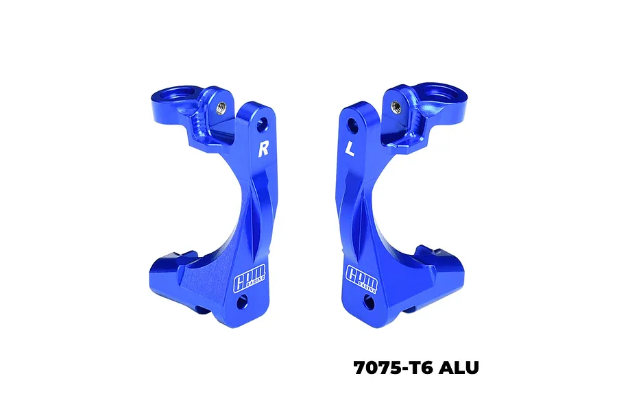 GPM Aluminium Front Hub Carriers (C-Hubs) 2Pcs - Blue image 126998