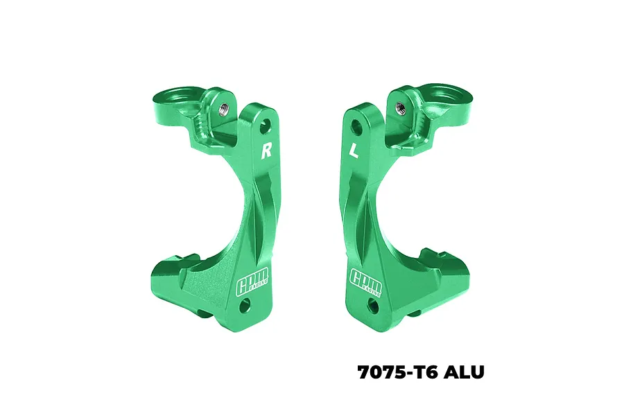 GPM Aluminium Front Hub Carriers (C-Hubs) 2Pcs - Green image 127000