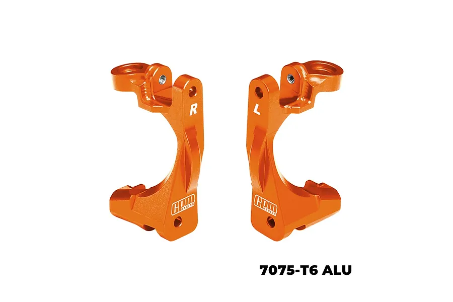 GPM Aluminium Front Hub Carriers (C-Hubs) 2Pcs - Orange image 127001
