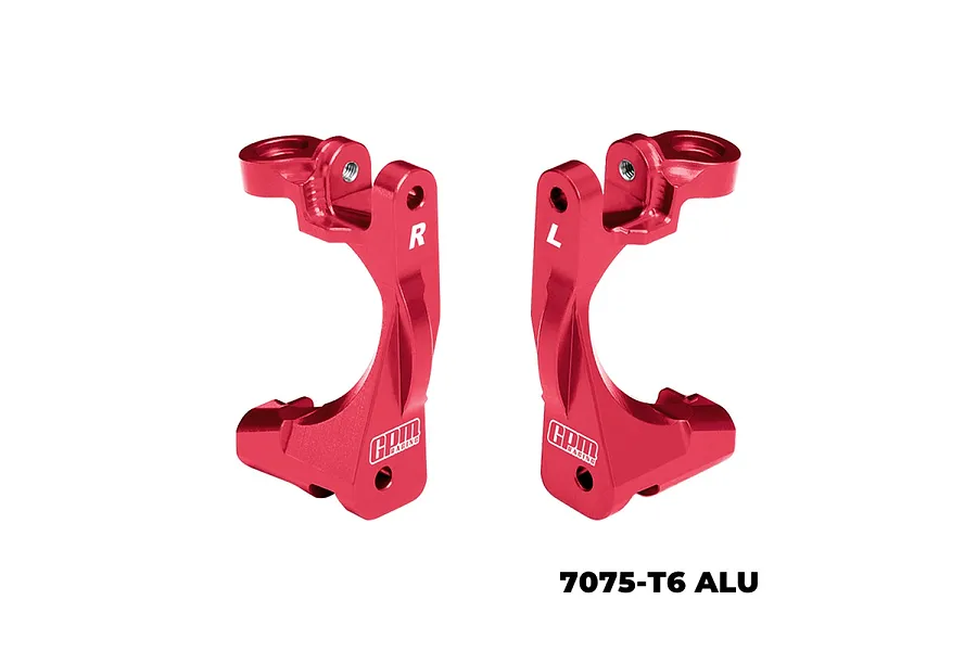 GPM Aluminium Front Hub Carriers (C-Hubs) 2Pcs - Red image 127002
