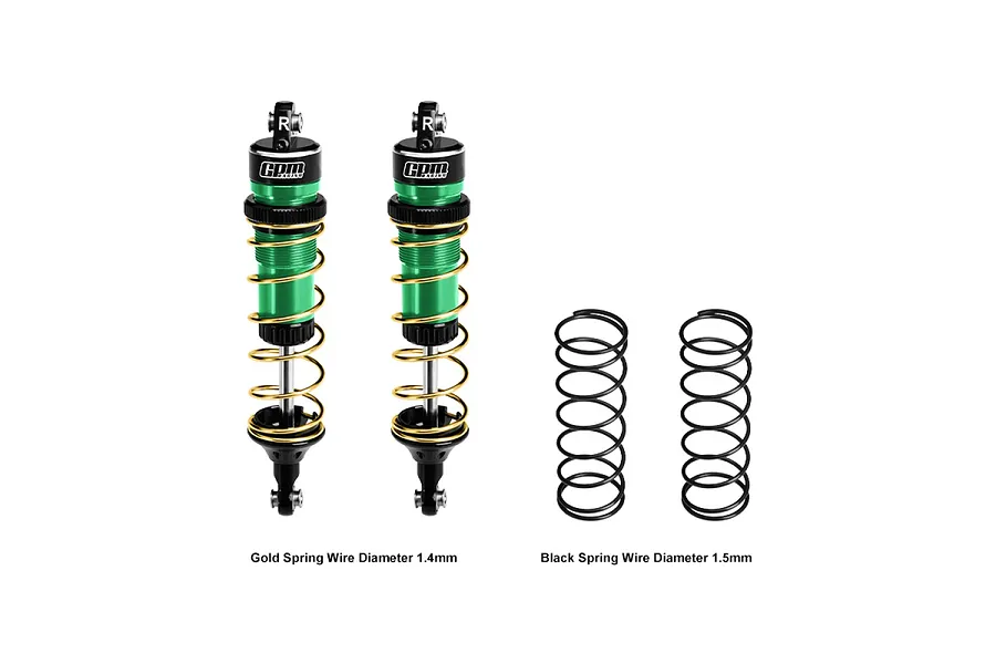 GPM Aluminium 104mm Rear Adjustable Shocks 2Pcs - Green image 1