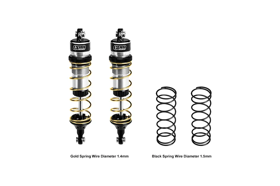 GPM Aluminium 104mm Rear Adjustable Shocks 2Pcs - Silver image 1