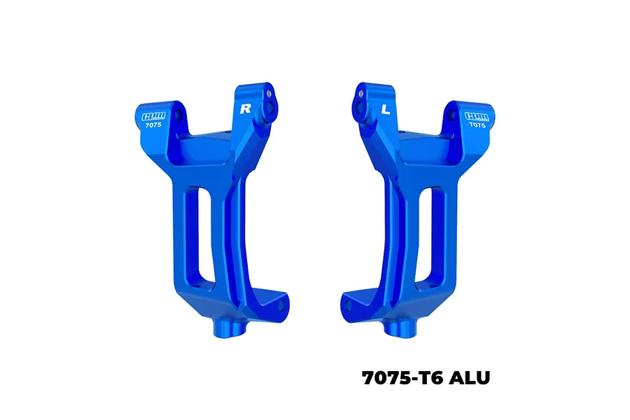 GPM Aluminium Front Hub Carriers (C-Hubs) 2Pcs - Blue image 127071