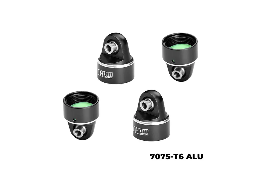 GPM Aluminium Shock Top Caps 2Pcs - Black image 1