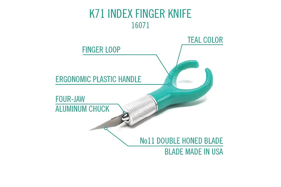Excel Tools Excel Blades Finger Knife - Index Fingertip Craft Knife - Green image 127173