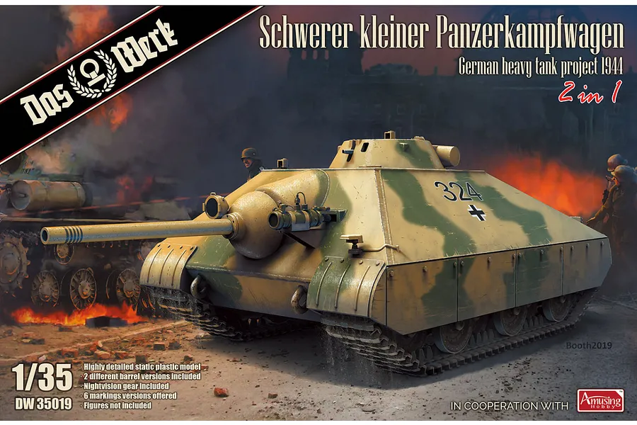 Das Werk 1/35 Schwerer Kleiner Panzerkampfwagen Heavy Tank Scaled Plastic Model Kit image 127490