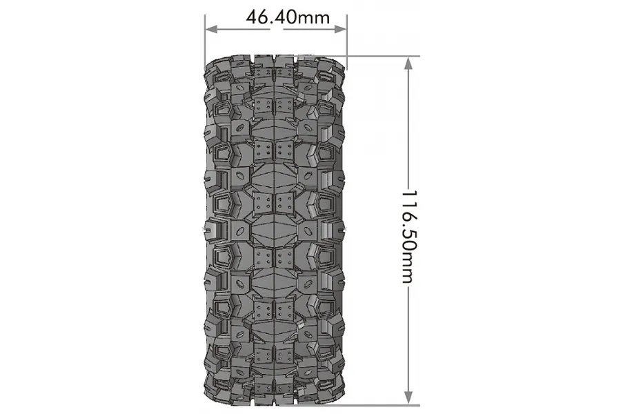 Louise 1/8 B-Uphill (Soft) 0/12mm Offset Buggy Tyres on Black Rims - Glued Wheels 2Pcs image 127509