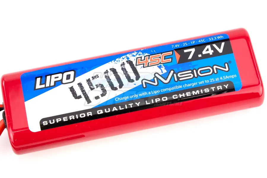nVision Sport 7.4V 4500mAh 45C Hard Case LiPo Battery image 12780