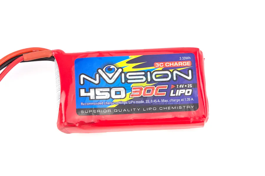 nVision 7.4V 450mAh 30C Soft Case LiPo Battery image 12788