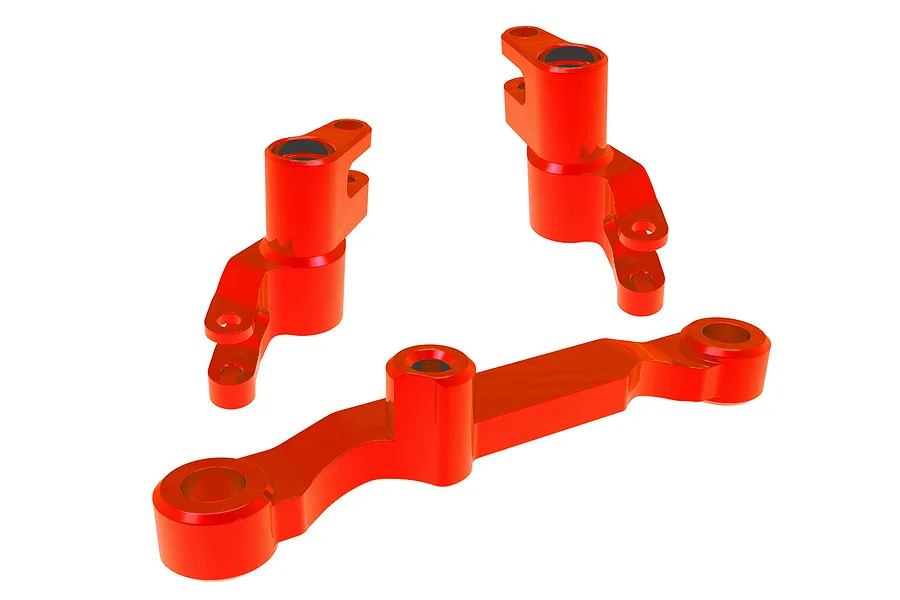 Traxxas Aluminium Steering Bell Crank/Drag Link Assembly - Red image 128023