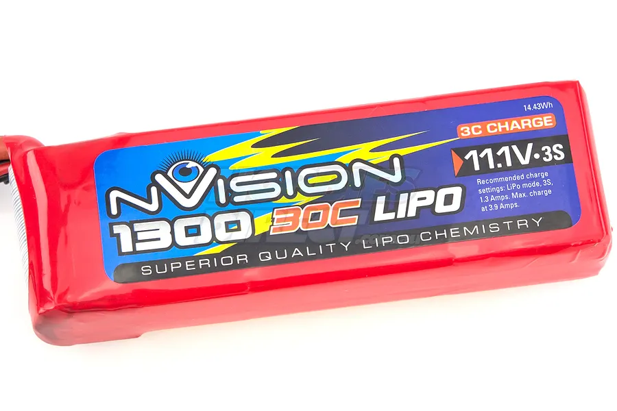 nVision 11.1v 1300mAh 30C LiPo Battery image 12804