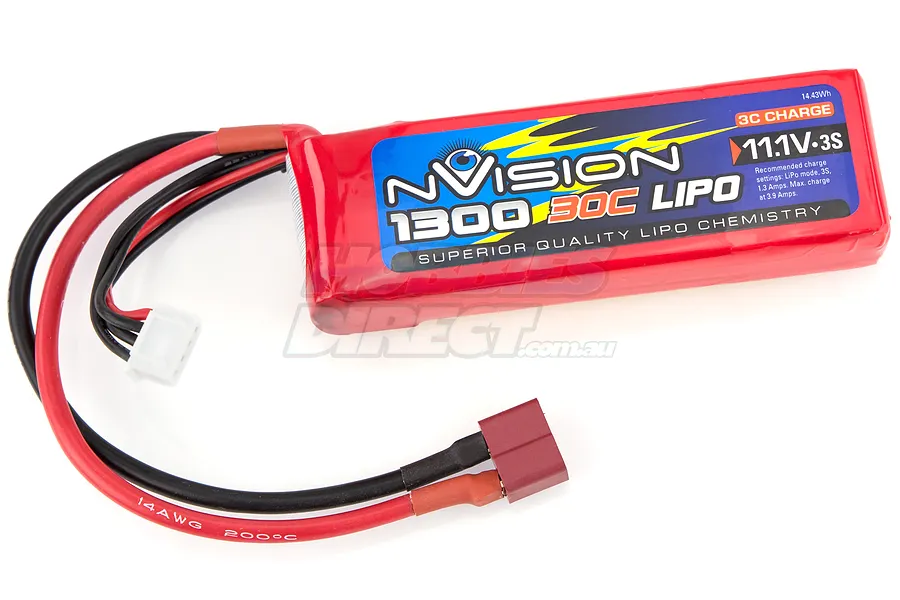 nVision 11.1v 1300mAh 30C LiPo Battery image 12805