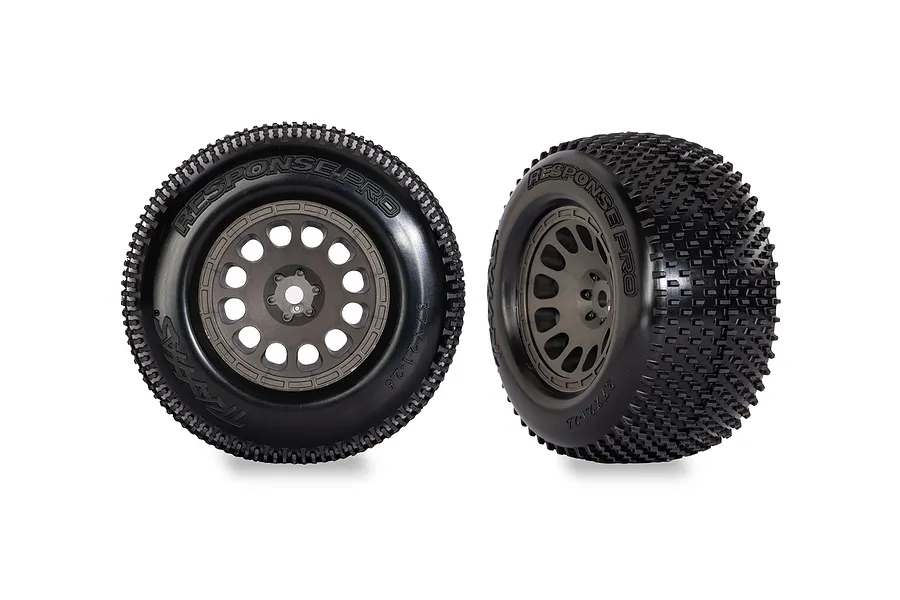 Traxxas 2.1/2.6&amp;quot; Response Pro (S1 Compound) Tyres on Grey Mini XRT Rims - Glued Wheels 2Pcs image 128042