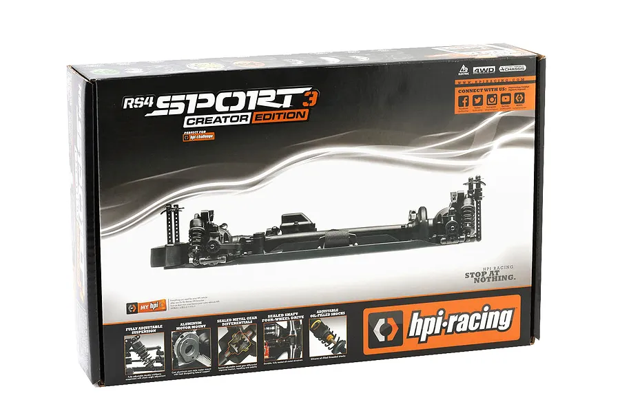 HPI RS4 Sport 3 Creator Edition RC Touring Car Electric 4WD 1/10 Scale Roller image 128151