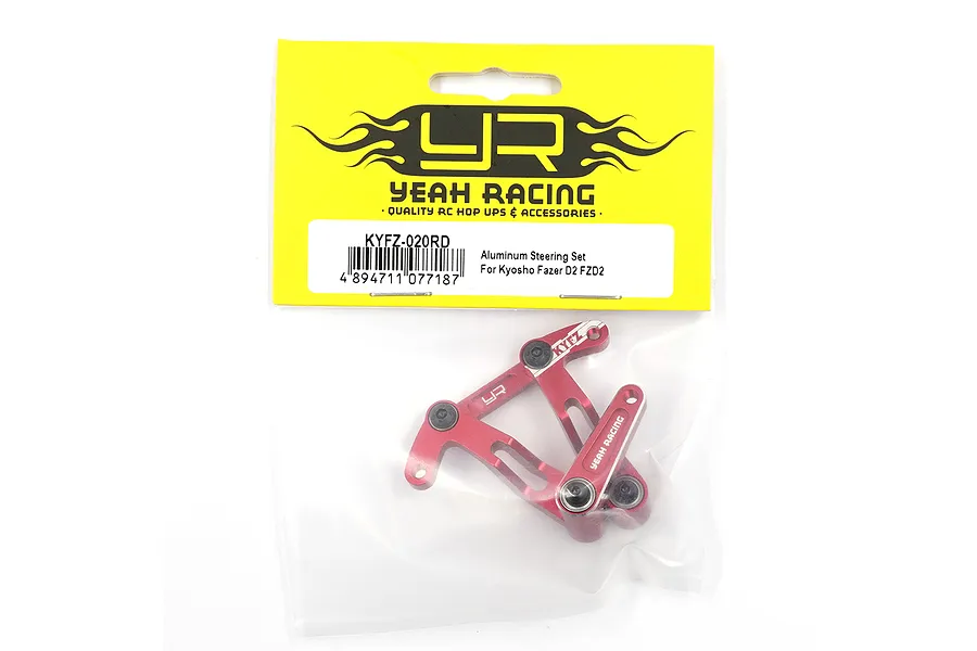 Yeah Racing Aluminium Steering Bellcrank and Drag Link Assembly - Red image 128298