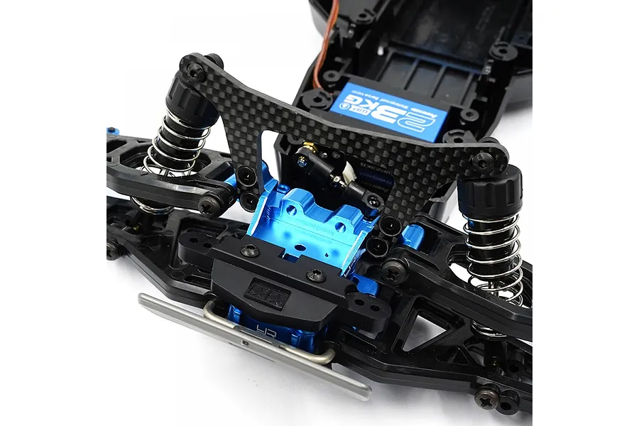 Yeah Racing Graphite Front Shock Tower with Aluminium Bulkhead Set - Blue image 2