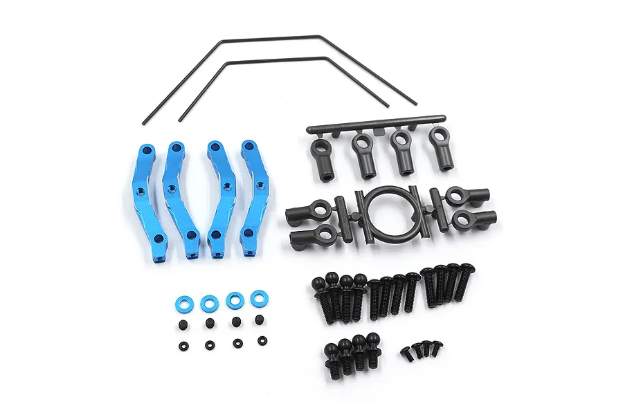 Yeah Racing Aluminium Sway Bar Set with Mounts - Blue image 128405