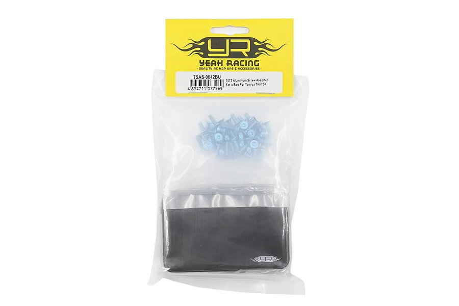 Yeah Racing Aluminium Complete Screw Set with Mini Box - Blue image 128424