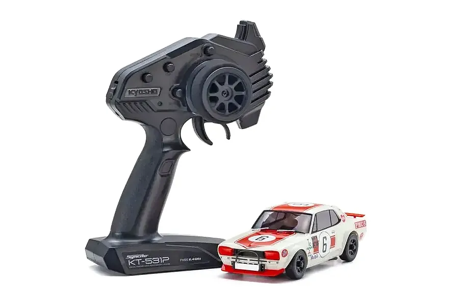 Kyosho Mini-Z Nissan Skyline 2000GT-R RC Drift Car Electric AWD RTR - White/Red image 128505
