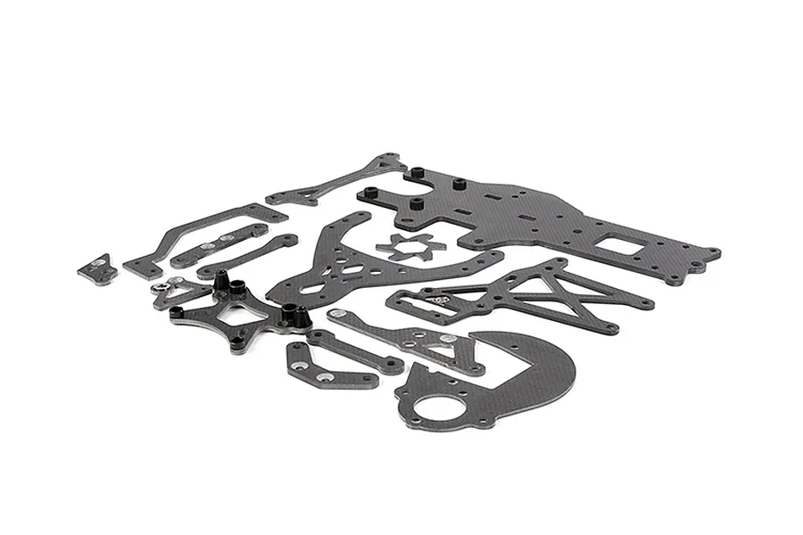 Rovan Carbon Fibre Shock Tower, Mount, Brace and Brake Disc Fin Set image 128767