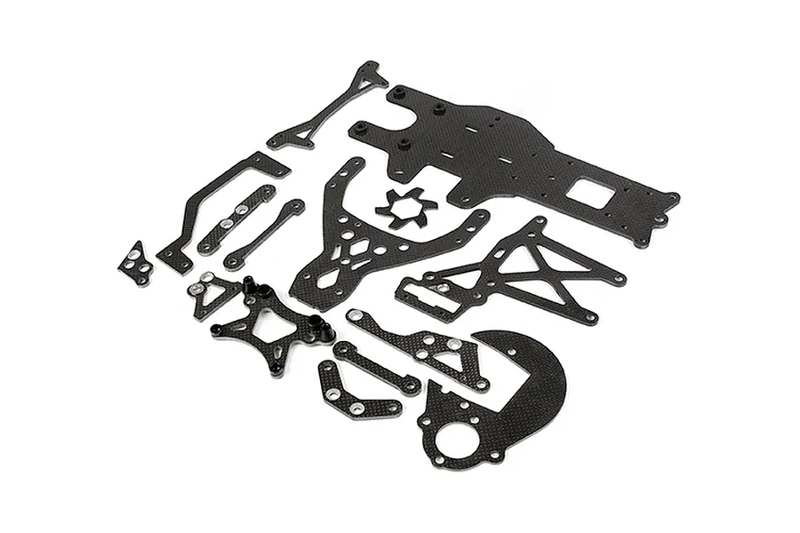 Rovan Carbon Fibre Shock Tower, Mount, Brace and Brake Disc Fin Set image 128768