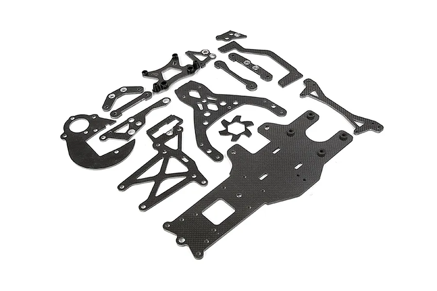 Rovan Carbon Fibre Shock Tower, Mount, Brace and Brake Disc Fin Set image 128769