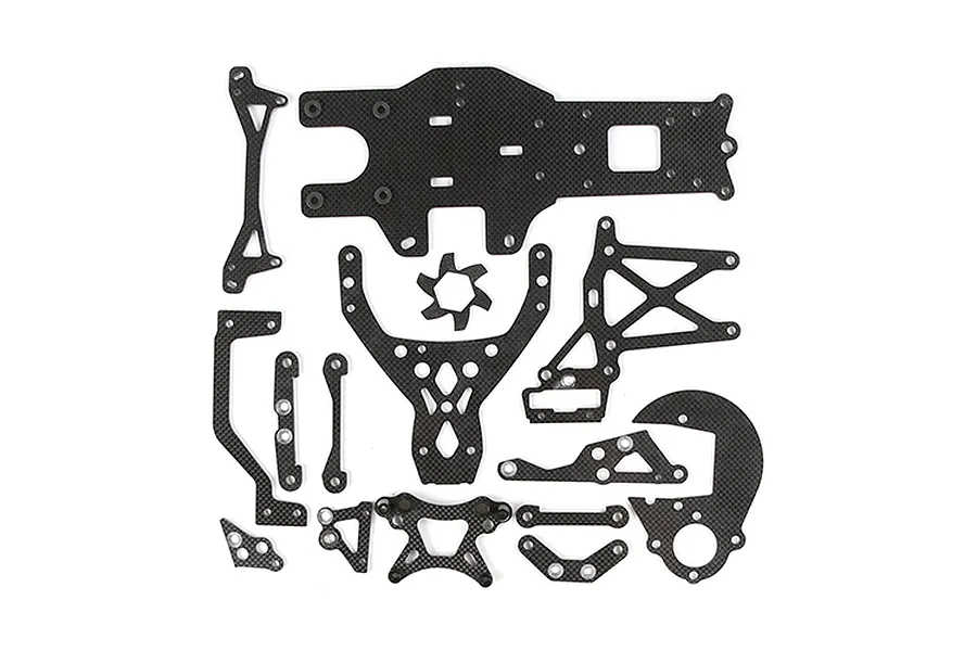 Rovan Carbon Fibre Shock Tower, Mount, Brace and Brake Disc Fin Set image 128770