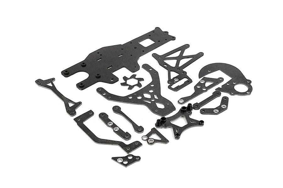 Rovan Carbon Fibre Shock Tower, Mount, Brace and Brake Disc Fin Set image 128774