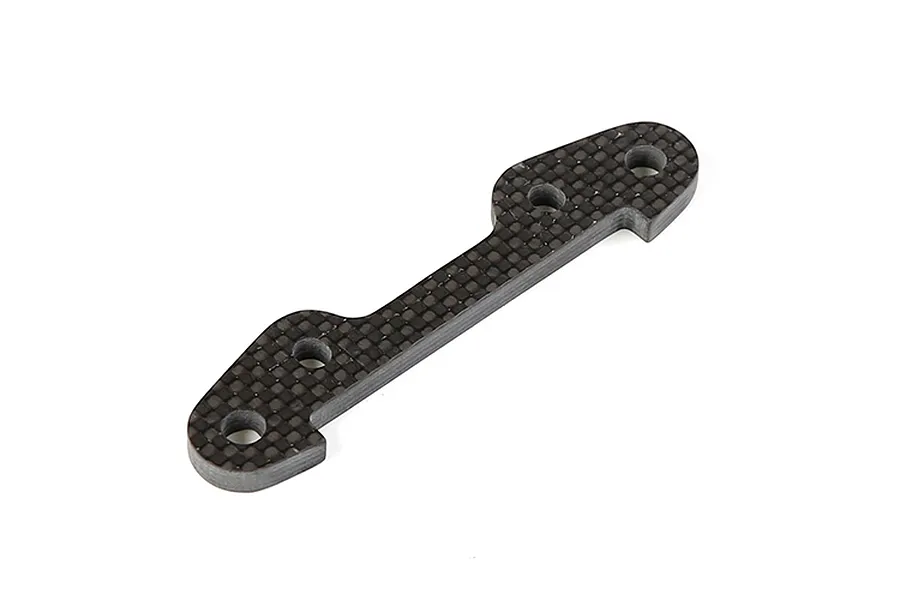 A Rovan carbon fibre front lower suspension arm pin brace for RC vehicles, featuring a flat, multi-hole design on a white background.