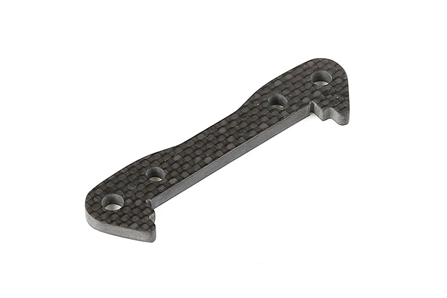 A Rovan carbon fibre front lower suspension arm pin brace with a 5mm thickness, shown against a plain white background.