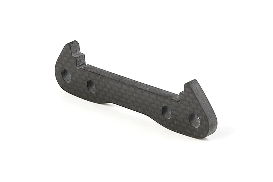 A Rovan carbon fibre front lower suspension arm pin brace for RC cars, featuring a flat, multi-hole design on a white background.