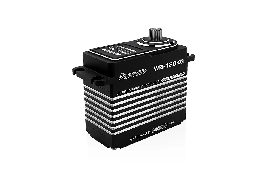 Power HD Aluminium WB-120KG 1/5 120kg 16.8V Brushless Steel Geared Servo - Black image 129207