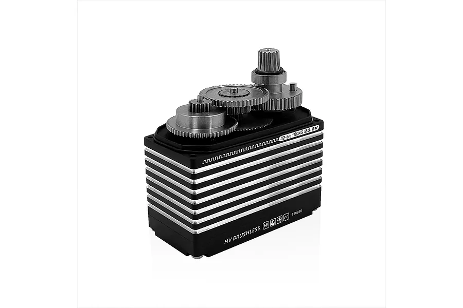 Power HD Aluminium WB-150KG 1/5 150kg 25.2V Brushless Steel Geared Servo - Black image 129211