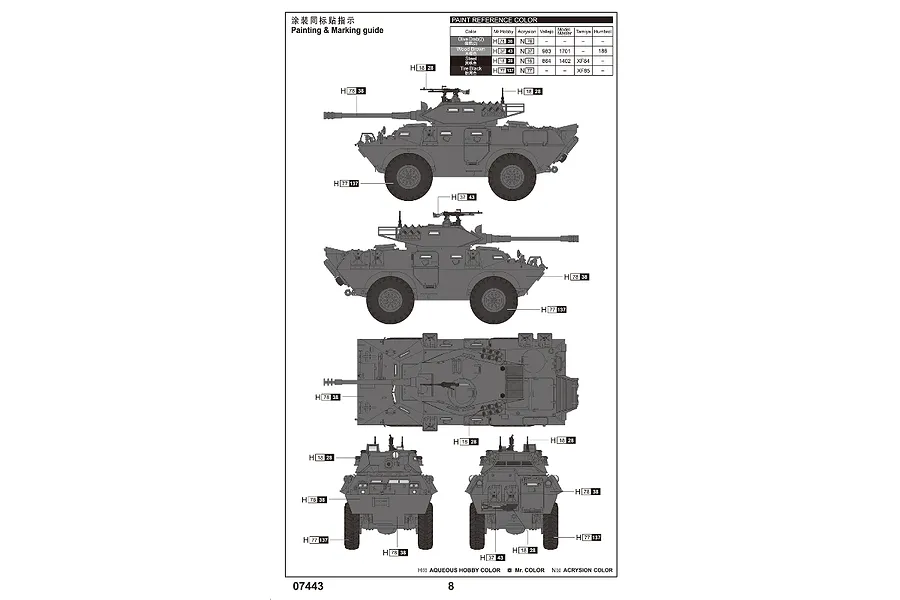 Trumpeter 1/72 LAV-150 Commando AFV with Cockerill 90mm Gun Scaled Plastic Model Kit image 129638
