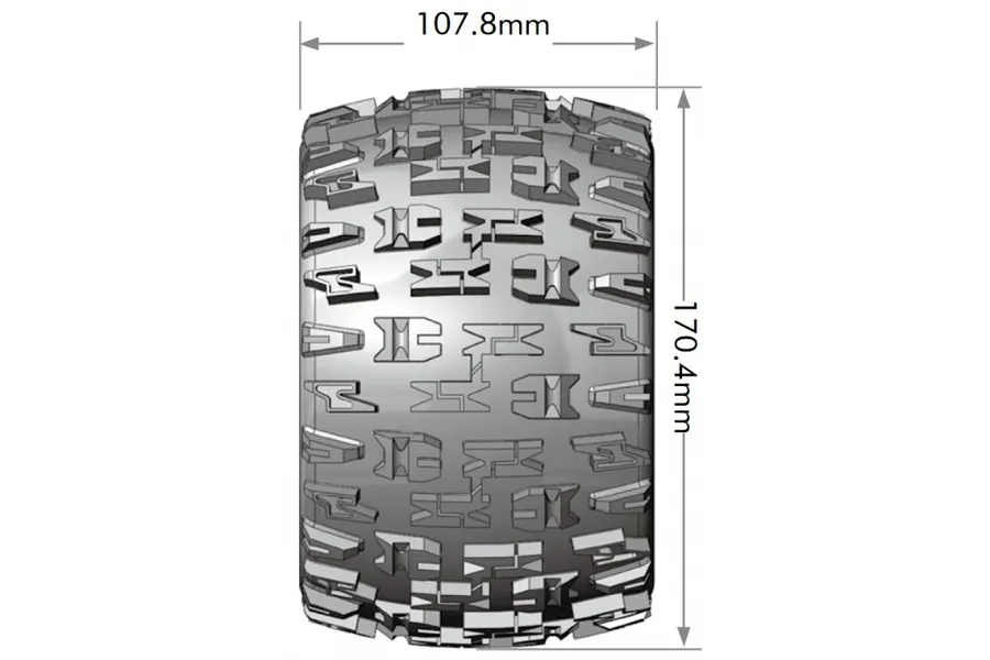 Louise 3.8&amp;quot; MT-Pioneer (Sport Compound) Tyres on (1/2&amp;quot; Offset) Black Rims - Glued Wheels 2Pcs image 129699