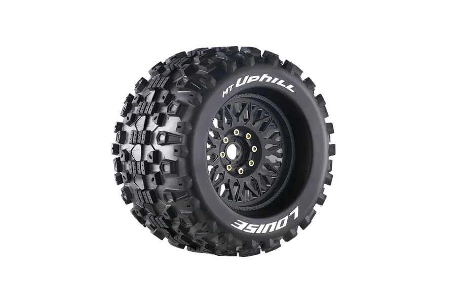 Louise 3.8&amp;quot; MT-Uphill (Sport Compound) Tyres on (1/2&amp;quot; Offset) Black Rims - Glued Wheels 2Pcs image 129704