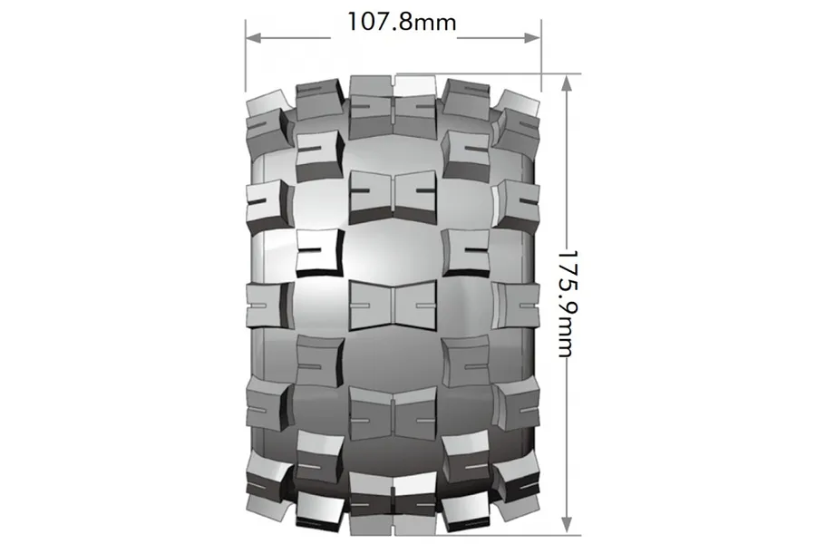 Louise 3.8&amp;quot; MT-Mcross (Sport Compound) Tyres on (1/2&amp;quot; Offset) Black Rims - Glued Wheels 2Pcs image 129710