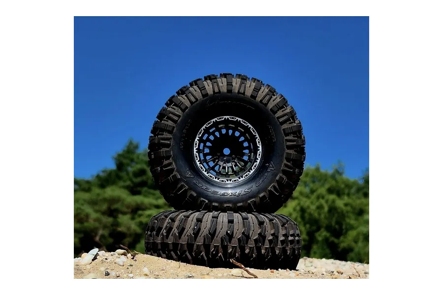 Louise 1.9&amp;quot; CR-Sixgear Tyres (Super Soft Compound) on Black Rims - Glued Wheels 2Pcs image 129719