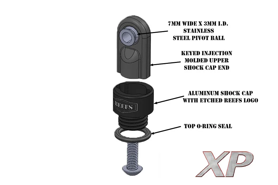 Reefs RC Aluminium 80mm Adjustable XP Shocks 2Pcs - Black image 129782