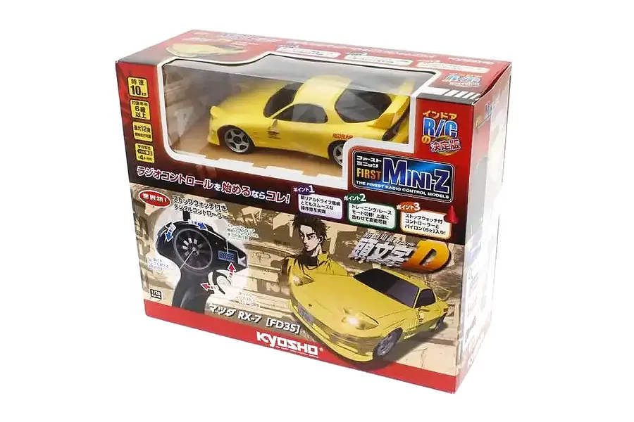 Kyosho First Mini-Z Initial D Mazda RX-7 FD3S RC Car Electric 2WD 1/28 RTR - Yellow image 130065