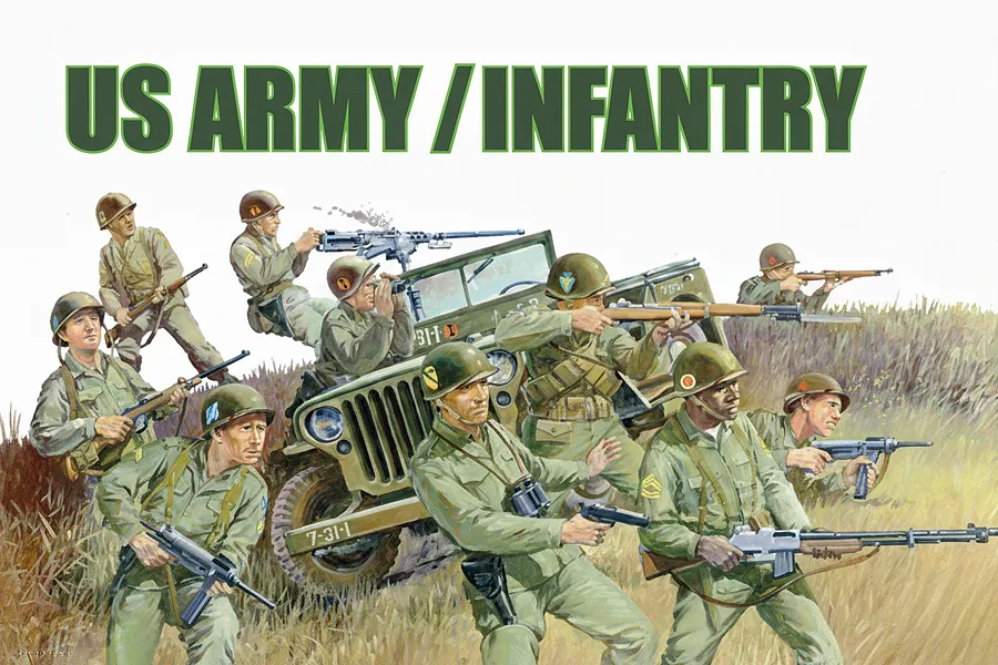 Fujimi 1/76 US Army Infantry Set (WA-27) Scaled Plastic Model Kit image 130161
