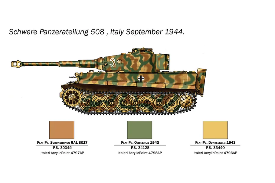 Italeri 1/56 Pz. Kpfw. VI Tiger I Ausf. E Tank Scaled Plastic Model Kit image 3
