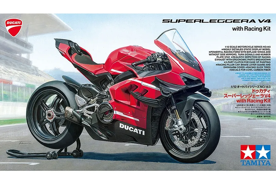 Tamiya 1/12 Ducati Superleggera V4 Motorcycle Scaled Plastic Model Kit image 130522