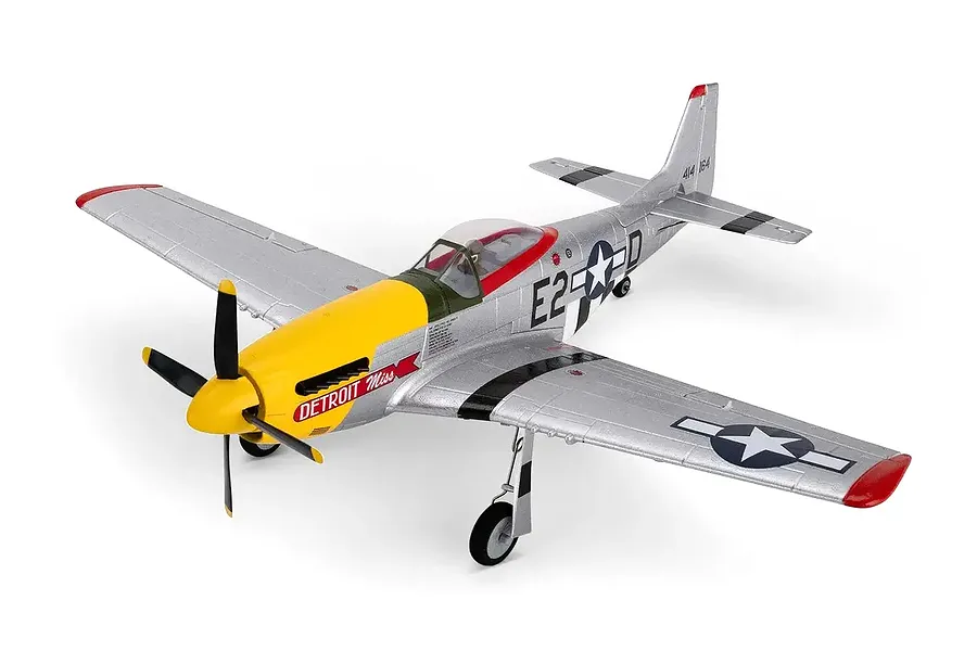 E-Flite RC Plane UMX P-51D Mustang &amp;quot;Detroit Miss&amp;quot; 500mm Warbird BNF Basic with AS3X and Smart Technology image 130607