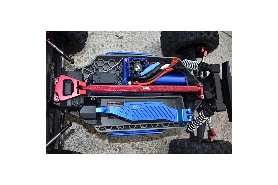 GPM Blue Aluminium 1/10 Hoss 4X4 VXL Centre Brace Bar &amp;amp; Mount w/ Hardware image 7