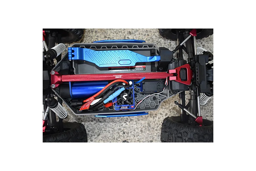 GPM Blue Aluminium 1/10 Hoss 4X4 VXL Centre Brace Bar &amp;amp; Mount w/ Hardware image 8