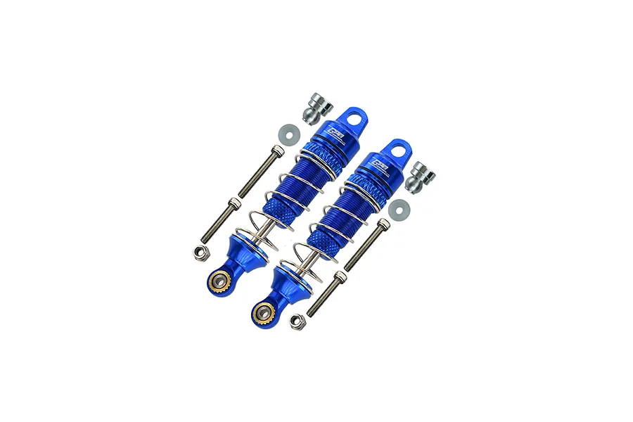 GPM Blue Aluminium Losi Mini T &amp;amp; Mini B 2.0 60mm Rear Shocks 2Pcs w/ Hardware image 130878
