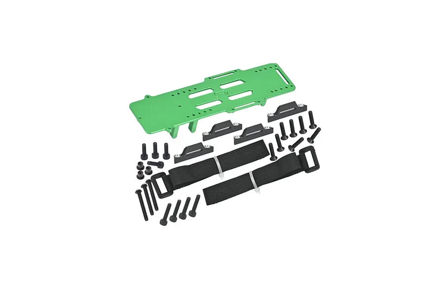 GPM Green Aluminium Large Battery Tray w ESC &amp;amp; Receiver Mount image 130918