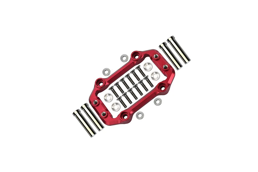 GPM Red Aluminium ARRMA Kraton, Typhon &amp;amp; Outcast Steering Servo Mount w/ Hardware image 131003
